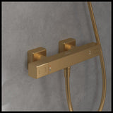 Villeroy & Boch Exposed Shower Valve Brushed Gold Villeroy & Boch Universal Exposed Thermostatic Square Shower Valve