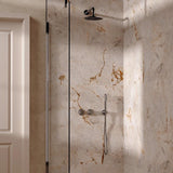 UK Bathroom Store Concealed Shower Set Chrome / Wall Arm / 200mm Crosswater Module Shower Set 1 with Fixed Head and Pencil Handset