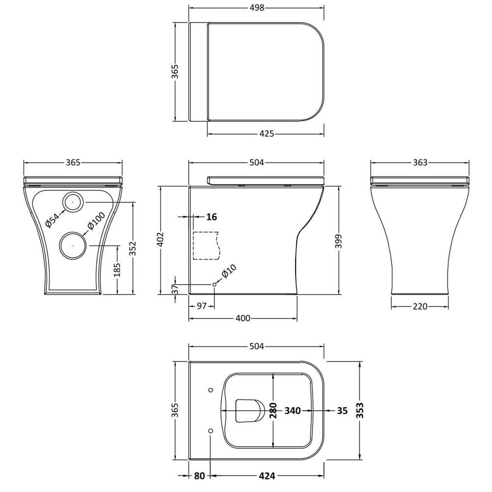 Aquarius Combination Toilet and Sink Aquarius Brisbane 1100m Vanity and WC Unit Combination with BTW toilet and Black Fittings