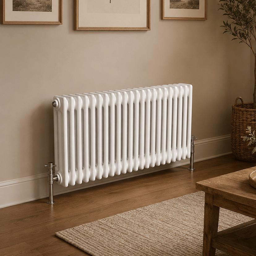 Aquarius Bathrooms Column Radiator 600mm x 965mm Aquarius Foundry Horizontal 3 Column Radiator in White