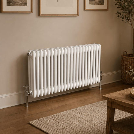 Aquarius Bathrooms Column Radiator 600mm x 965mm Aquarius Foundry Horizontal 3 Column Radiator in White