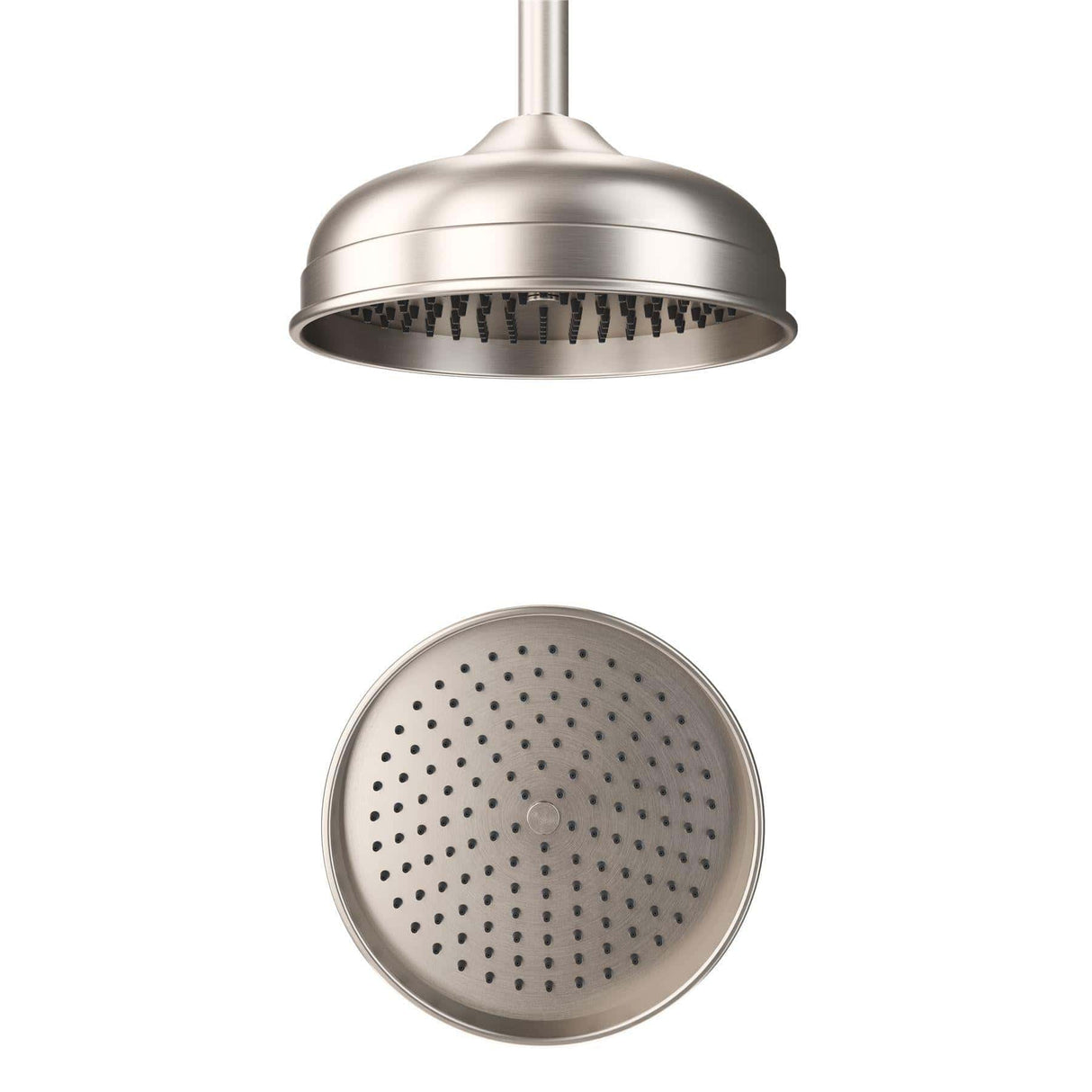 Crosswater Fixed Shower Head Brushed Nickel Crosswater Belgravia Easy Clean ShowerHead - 200mm