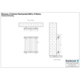 Eastbrook Column Radiator Eastbrook Rivassa Traditional 2 Column Radiator in Matt Black