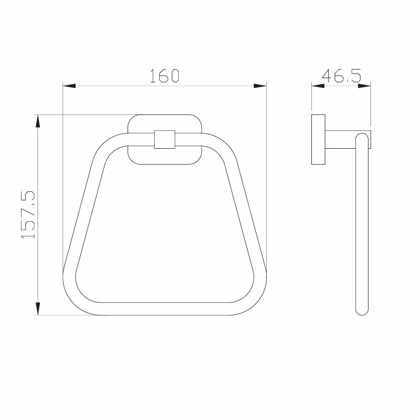 Eastbrook Towel Rails and Rings Eastbrook Asti Towel Ring in Chrome