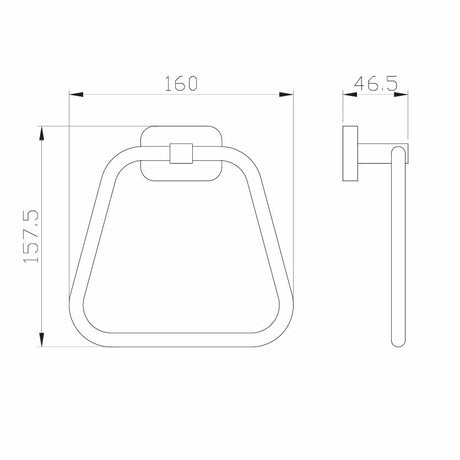 Eastbrook Towel Rails and Rings Eastbrook Asti Towel Ring in Chrome