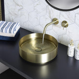 JTP Countertop Basin Brushed Brass JTP VOS Grade 316 Stainless Steel Round Countertop Basin