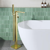 Aquarius Bathrooms Freestanding Bath Filler Brushed Brass Aquarius Tetra Freestanding Bath Mixer Tap with Pencil Shower Handset