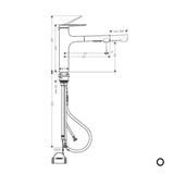 Hansgrohe Kitchen Tap Hansgrohe Zesis M33 Single Lever Kitchen Mixer Tap 160 with Pull-Out Spray
