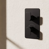 Crosswater Concealed Shower Valve Matt Black Crosswater Fuse 1 Outlet, 2 Handle Vertical Concealed Shower Valve