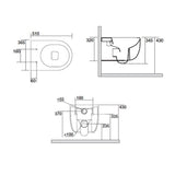 Crosswater Glide II Wall Hung Rimless Toilet with Quick Release Soft Close Seat