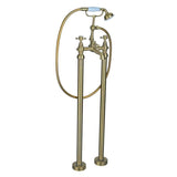 Aqaurius Freestanding Bath Filler Brushed Brass Aquarius Chic Floorstanding Bath Shower Mixer Tap