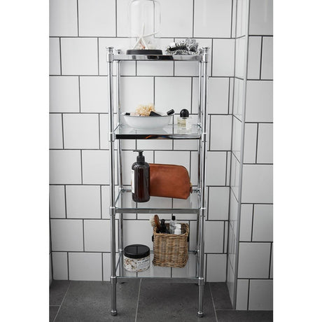 Miller Shelf Miller Classic Freestanding 4 Tier Shelf in Chrome