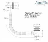 Aquarius Bath Waste Aquarius FT Overflow Bath Filler and Easy Clean Waste