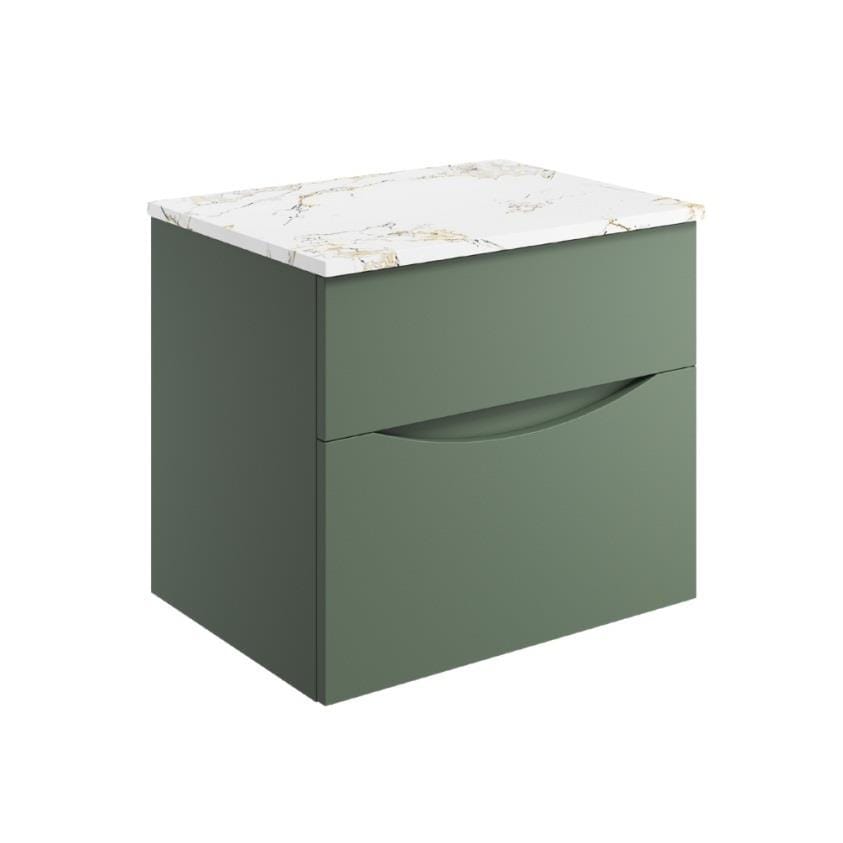 Crosswater Wall Mounted Vanity Unit Crosswater Glide II Wall Mounted Two Drawer Vanity Unit with Worktop