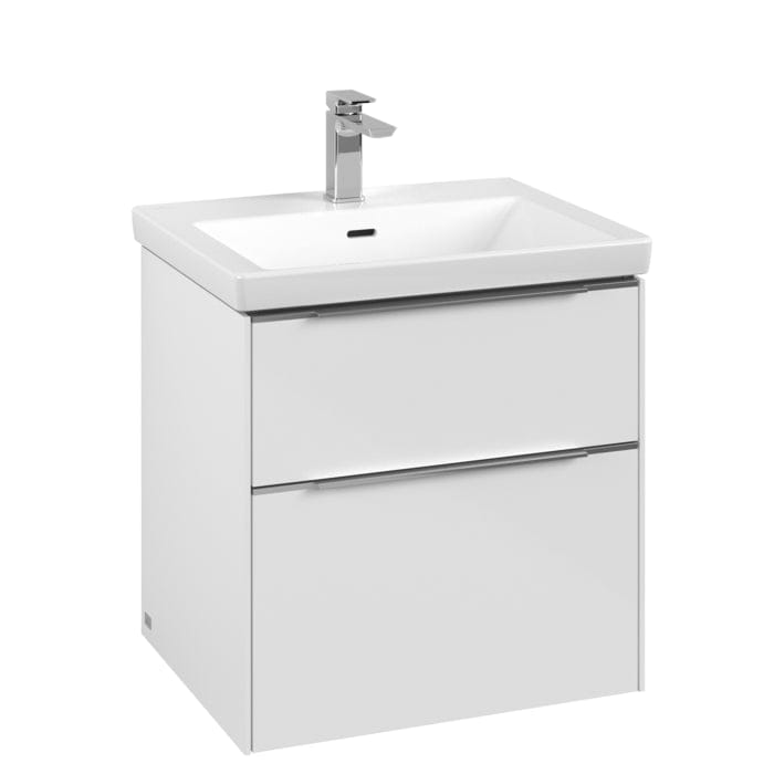 Villeroy & Boch Wall Mounted Vanity Unit Villeroy & Boch Subway 3.0 Wall Hung 600mm Two Drawer Vanity Unit with Basin