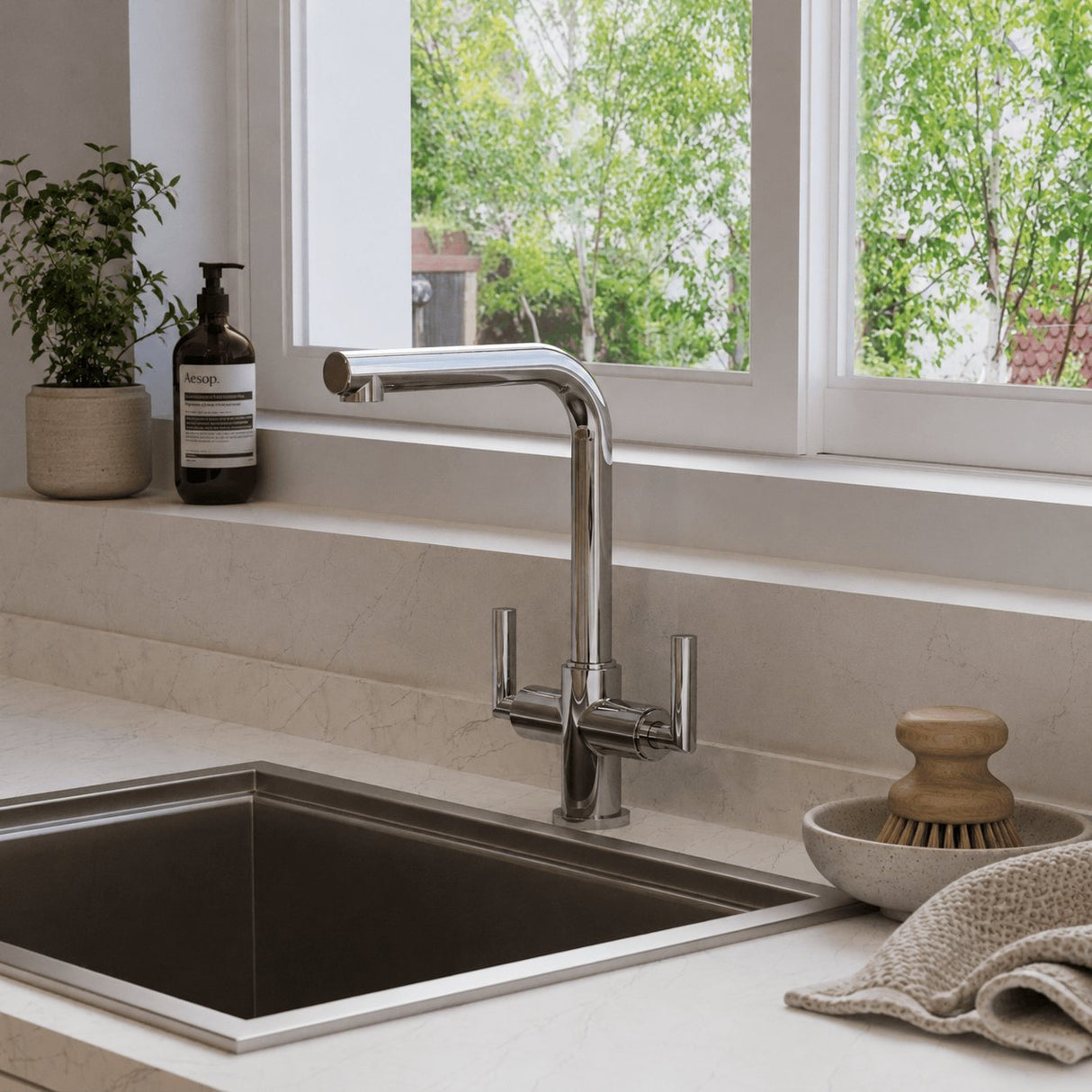 Crosswater Kitchen Tap Crosswater Tropic Dual Control Kitchen Sink Mixer Tap in Chrome