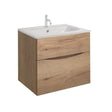 Crosswater Wall Mounted Vanity Unit Windsor Oak / 600mm Crosswater Glide II 2 Drawer Vanity Unit with Basin
