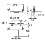 Flova Bath Shower Mixer Flova Cascade Wall Mounted Bath Shower Mixer Tap With Shower Set in Diamond Chrome