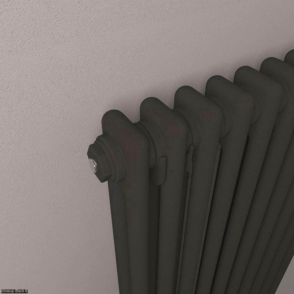 Eastbrook Column Radiator Eastbrook Rivassa Traditional 2 Column Radiator in Matt Black