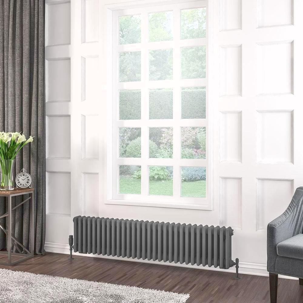 Eastbrook 300 x 1373 / Electric Only Eastbrook Rivassa Traditional 3 Column Radiator in Matt Anthracite