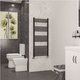 Eastbrook Ladder Rail 1200 x 500mm / Central Heating Eastbrook Wendover Straight Heated Towel Rail in Black Gold