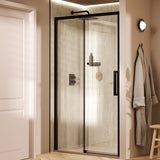 Crosswater Sliding Shower Door Matt Black / 2000 x 1200 Crosswater Asura 8mm Sliding Shower Door