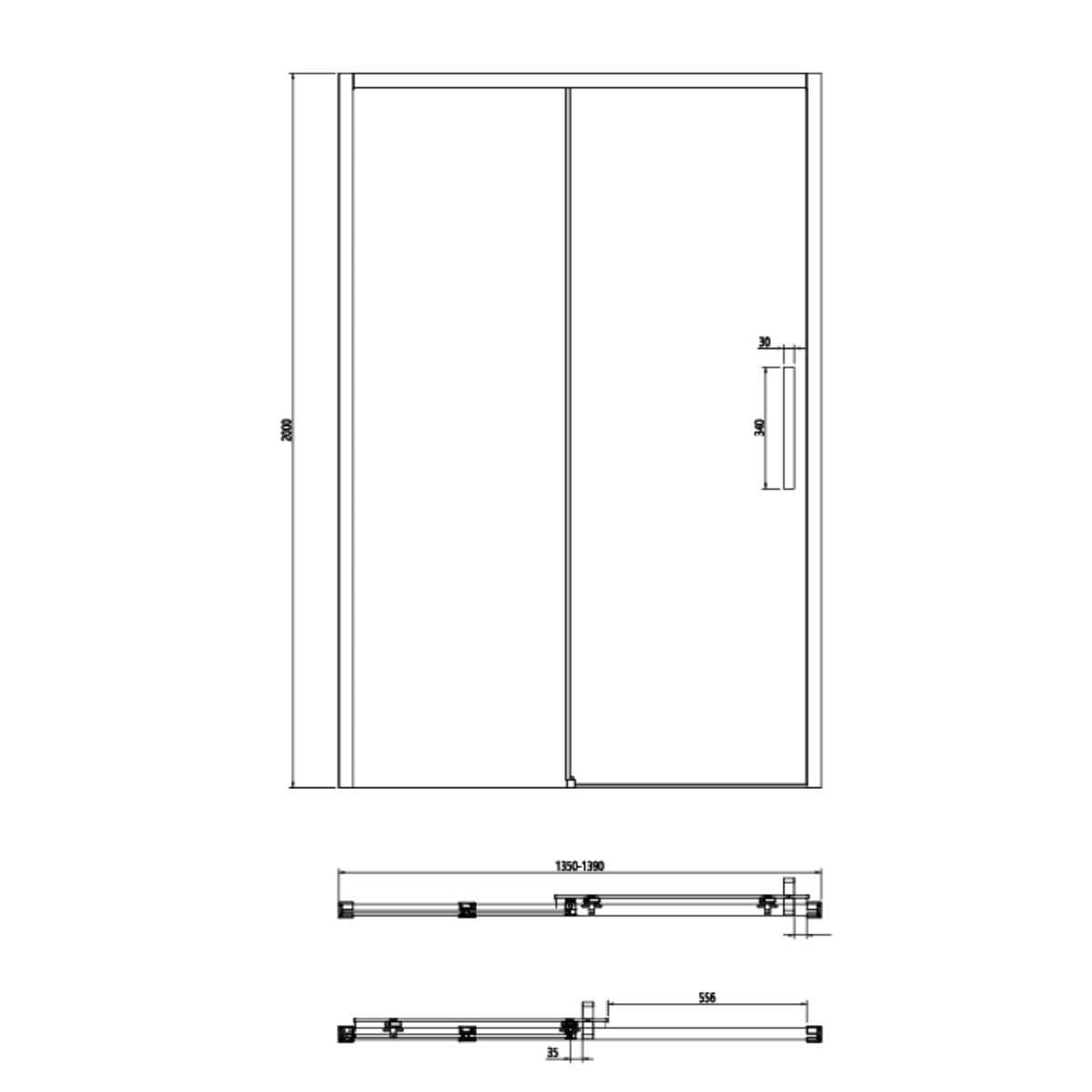 Crosswater Sliding Shower Door Crosswater Asura 8mm Sliding Shower Door