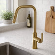 JTP Kitchen Tap Brushed Brass JTP Decor Single Lever Pull Out Kitchen  Mixer Tap