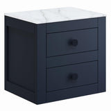 Crosswater Wall Mounted Vanity Unit Crosswater Canvass Vanity Unit with White Carrara Marble Effect Worktop