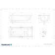 Eastbrook Single Ended Bath 1750 x 750mm / Reinforced Eastbrook Portland Single Ended Bath with Twin Grips
