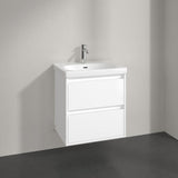 Villeroy & Boch Wall Mounted Vanity Unit Brilliant White Villeroy & Boch Skyla Wall Mounted 600mm Two Drawer Vanity Unit with Basin