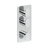 Crosswater Concealed Shower Valve Chrome Crosswater Drift 2 Outlet, 3 Handle Vertical Concealed Shower Valve