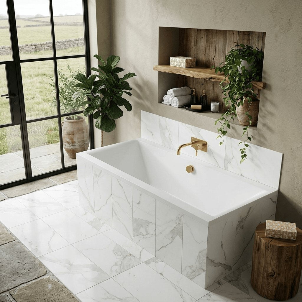 Aquarius Bathrooms Double Ended Bath 1800 x 800mm Aquarius Leven Square Double Ended Bath With Legs Set