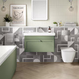 Aquarius Bathrooms Wall Mounted Vanity Unit Green / 1 Aquarius Leighton 800mm Wall Mounted  One Drawer Vanity Unit with Basin