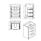 Imex Floor Standing Vanity Unit Imex Croma Floor Standing Three Drawer 600mm Vanity Unit with 1 Tap Hole Basin