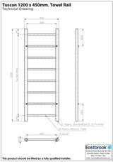 Eastbrook Ladder Rail Eastbrook Tuscan Round Heated Towel Rail in Chrome