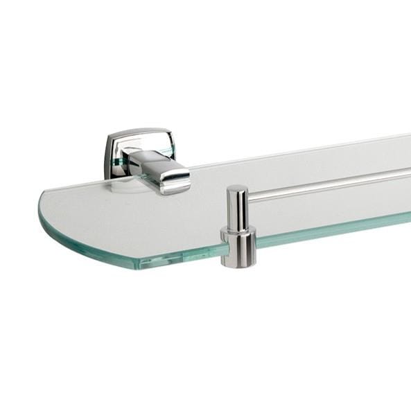 Miller Shelf Miller Denver Glass Shelf with Guard Rail in Chrome