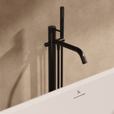 Crosswater Freestanding Bath Filler Stainless Slate Crosswater 3ONE6 Lever Floor Standing Bath Filler