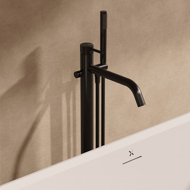 Crosswater Freestanding Bath Filler Stainless Slate Crosswater 3ONE6 Lever Floor Standing Bath Filler