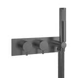 Crosswater Concealed Shower Valve Crosswater MPRO 2 Outlet, 2 Handle Horizontal Concealed Thermostatic Shower Valve with Handset