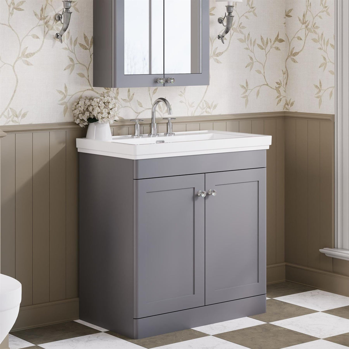 Aquarius Bathrooms Floor Standing Vanity Unit Aquarius Leighton 800mm Floor Standing Two Door Vanity Unit with Basin