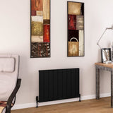 Eastbrook Panel Radiator 600 x 850 / Central Heating Eastbrook Charlton Horizontal Aluminium Designer Radiator in Matt Black