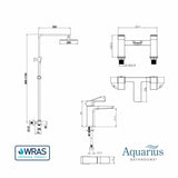 Aquarius Bathrooms Exposed Shower Set Aquarius Hydro Complete Shower Brassware Pack with Basin Mixer, Bath Mixer & Round Exposed Shower