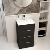 Imex Floor Standing Vanity Unit Matt Black / White Imex Croma Floor Standing Three Door 500mm Vanity Unit with 1 Tap Hole Basin