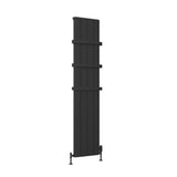 Eastbrook Panel Radiator Eastbrook Peretti Straight Vertical Aluminium Radiator in Matt Black