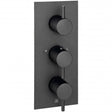 JTP Concealed Shower Valve Matt Black JTP VOS 2 Outlet, 3 Handle, Concealed Thermostatic Shower Valve