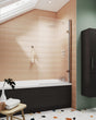 Aquarius Bathrooms Bath Screen Chrome Aquarius Urbano Fluted Hinged Bath Screen