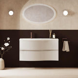 Crosswater Wall Mounted Vanity Unit 1000mm / White Gloss / Cast Mineral Marble Basin - 1 Tap Hole Crosswater Svelte Wall Hung Vanity Unit with Basin