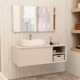 Imex Wall Mounted Vanity Unit Imex Essence Wall Mounted 1200mm Single Drawer Vanity Unit with Worktop and  1 Tap Hole Basin