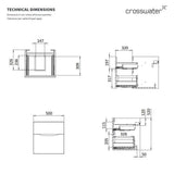 Crosswater Wall Mounted Vanity Unit Crosswater Glide II Wall Mounted Two Drawer Vanity Unit with Basin